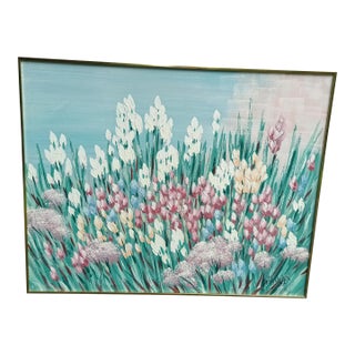1980s Lee Reynolds Flower Painting, Framed For Sale