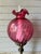Vintage Cranberry Pink Swirl Glass Tall Electric Victorian-Style Parlor Lamp For Sale In Dallas - Image 6 of 12