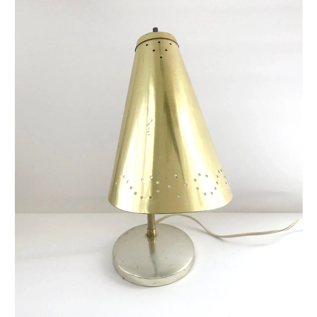 Mid-Century Modern Gold Metal Gooseneck Desk Lamp For Sale - Image 4 of 8