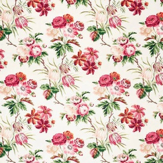 Schumacher Cecil Chintz Fabric in Rose For Sale