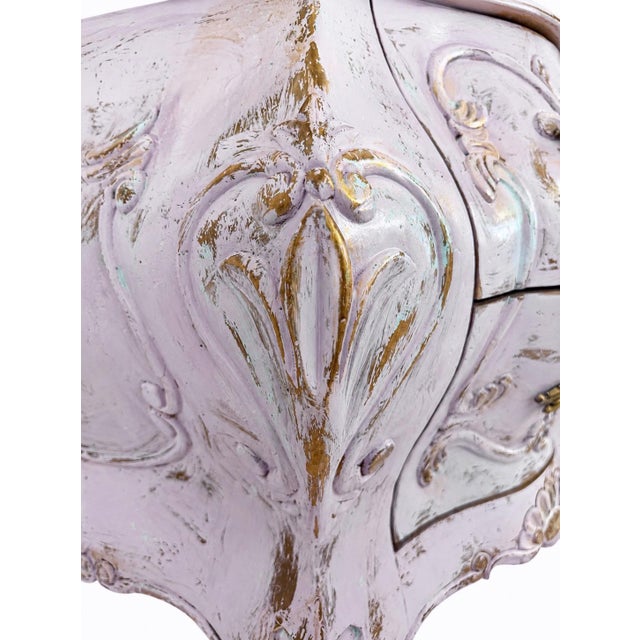 Purple Original Hand Refinished Bombay Chest / Nightstand — French Provincial Style — Maison Martine For Sale - Image 8 of 10