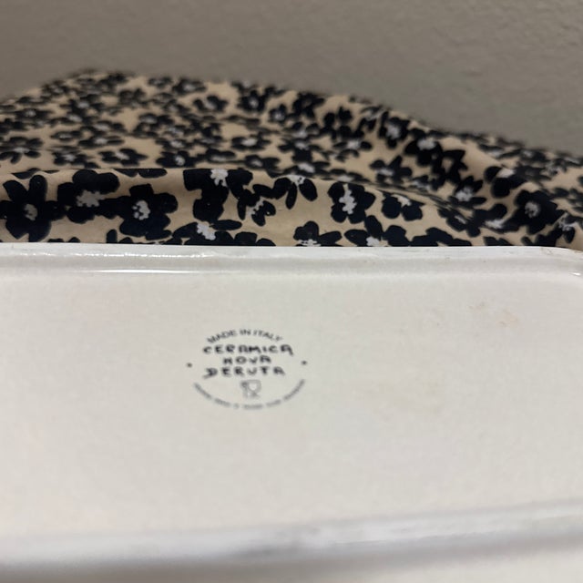 Yellow Nova Deruta Italian Ceramic Hand-Painted Rectangular Small Tray With Handles For Sale - Image 8 of 8