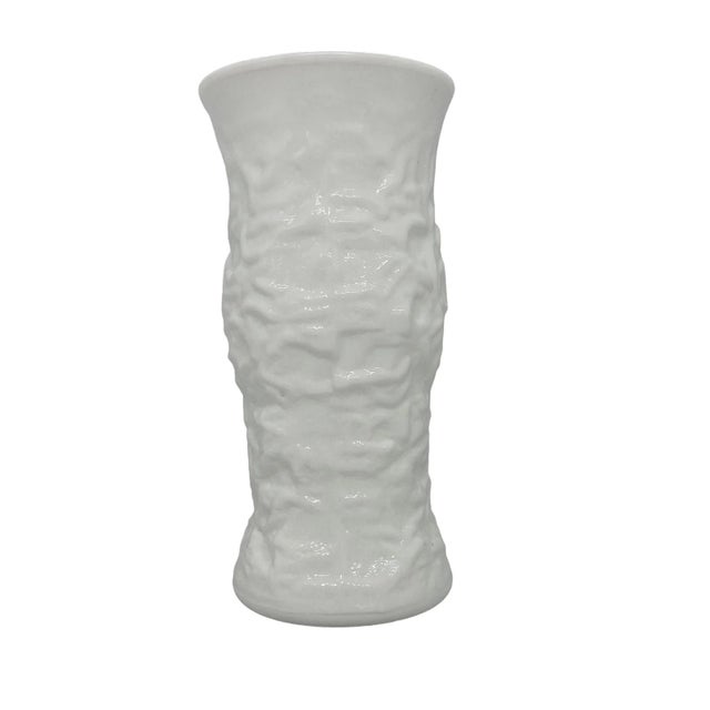 1960’s E. O. Brody Co. Cleveland Ohio 9 1/2” Milk Glass Vase With Vine Design. Beautiful vase in Excellent condition with...