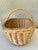 Farmhouse Vintage 1900s Natural Light Rattan Wicker Woven Oval Shaped Basket With Handle For Sale - Image 3 of 10
