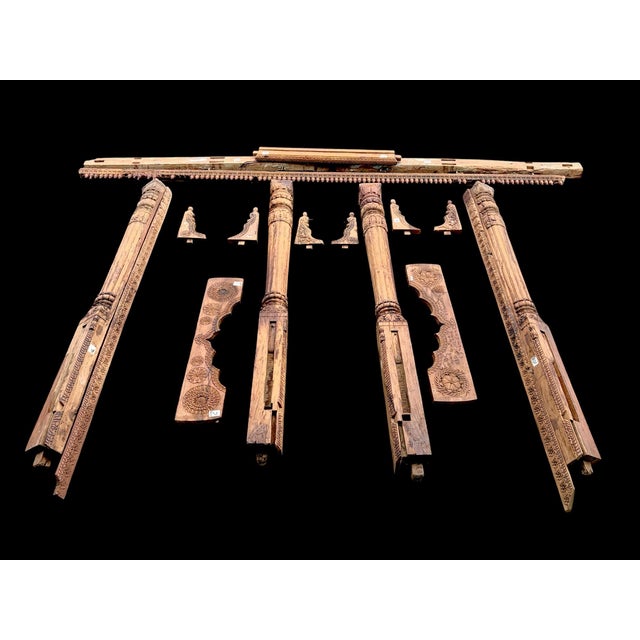 A rare find ! Late 18th / early 19th century. Carved solid teak. A group of 4-8’ columns with what appears to be a top and...
