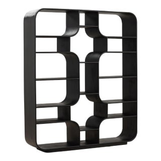 Century Black Solid Wood Shelf / Bookcase For Sale