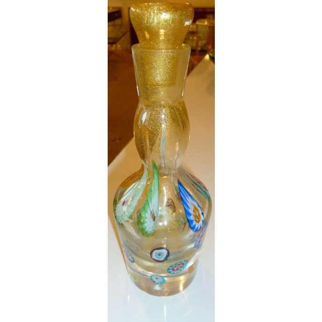 Vintage Murano Fratelli Toso Decanter Bottle With Gold Aventurines and Murrines, 1950's For Sale - Image 10 of 10