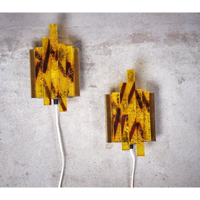 1960s Mid-Century Danish Crystal Glass Sconces, Set of 2 For Sale - Image 5 of 7