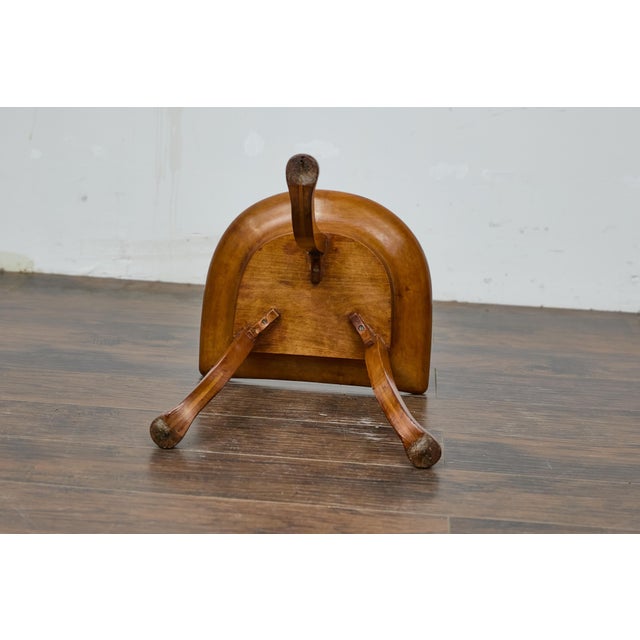 Wood English Walnut Thebes Stool With Tripod Base, Turn of the Century, Attributed to Liberty & Co. For Sale - Image 7 of 10