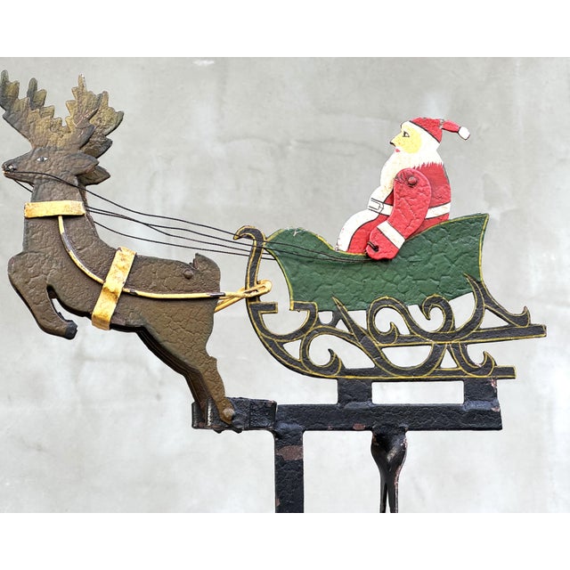 Vintage Folk Art Santa Sleigh Balancing Toy, 1950s For Sale - Image 4 of 16