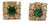Set in 18k Gold, Natural Zambian Emerald & Yellow Rose Cut Diamonds Stud Earrings, Pair For Sale