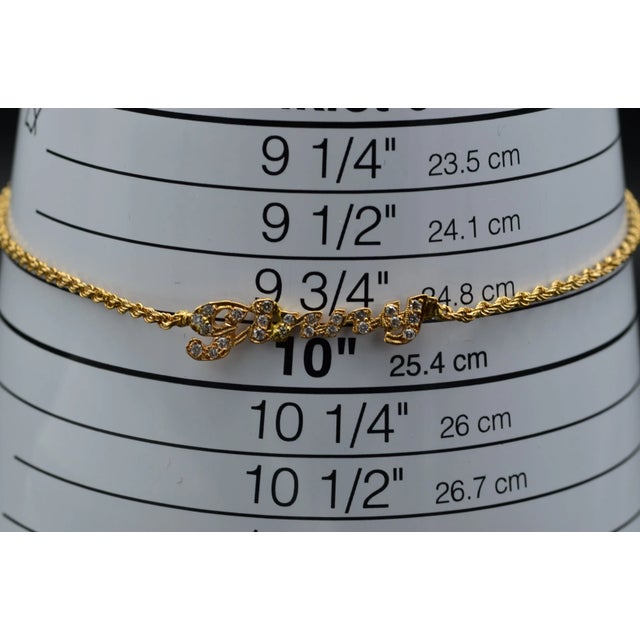 The Ginny: Ladies Signature Name Anklet set with Diamonds For Sale - Image 4 of 4