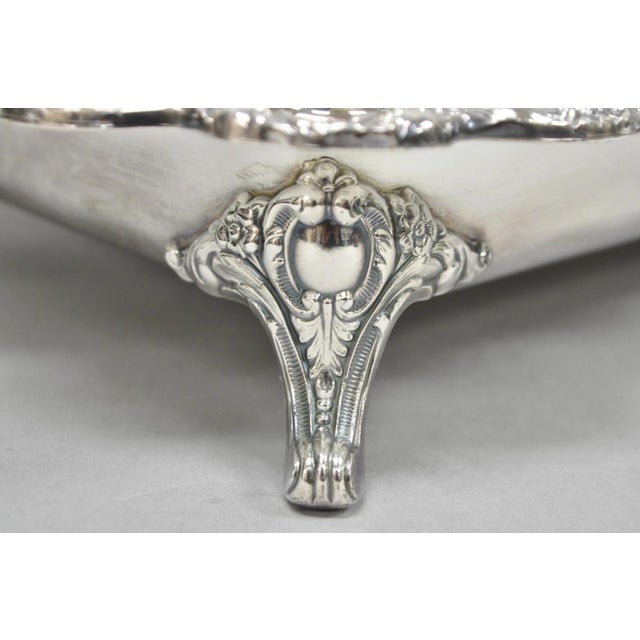Vintage Poole Silver Plated Footed Covered Vegetable Serving Dish Platter W/ Lid For Sale - Image 4 of 18