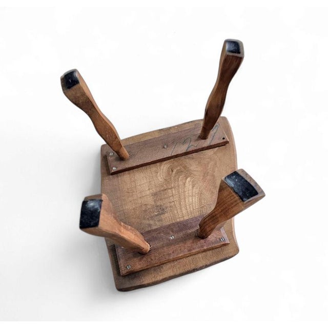 Brutalist Brutalist Wooden Side Table, 1960s For Sale - Image 3 of 4