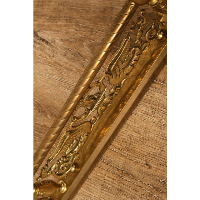 Neoclassical Style Brass Fireplace Fender For Sale - Image 9 of 18