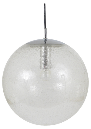 Large Bubble Glass and Chrome Globe Pendant Lamp from Peill & Putzler, Germany, 1970s