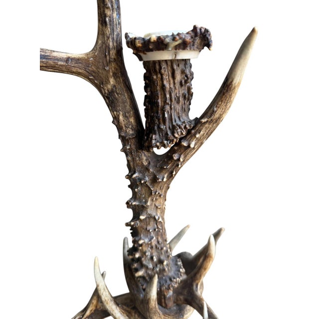 Single antler candlelabra. Nice Black Forest piece for your mountain home.