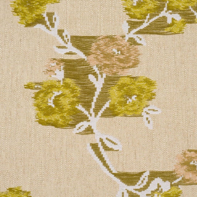 Schumacher Sample - Schumacher Trace Of Connection Fabric In Silk Mustard For Sale - Image 4 of 6