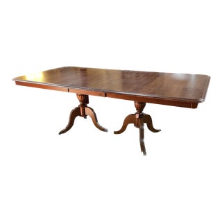 1980s Kincaid Double Pedestal Dining Table For Sale