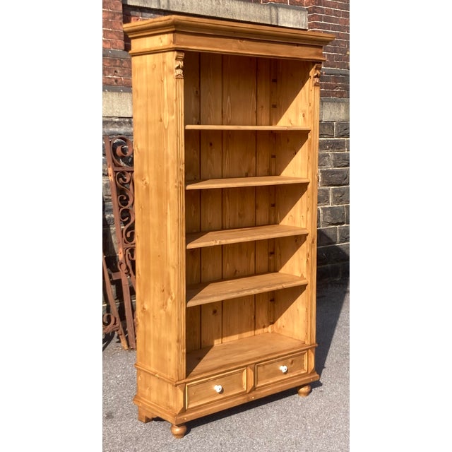 Rustic European Pine Open Bookshelves From Vintage Armoire For Sale - Image 3 of 15