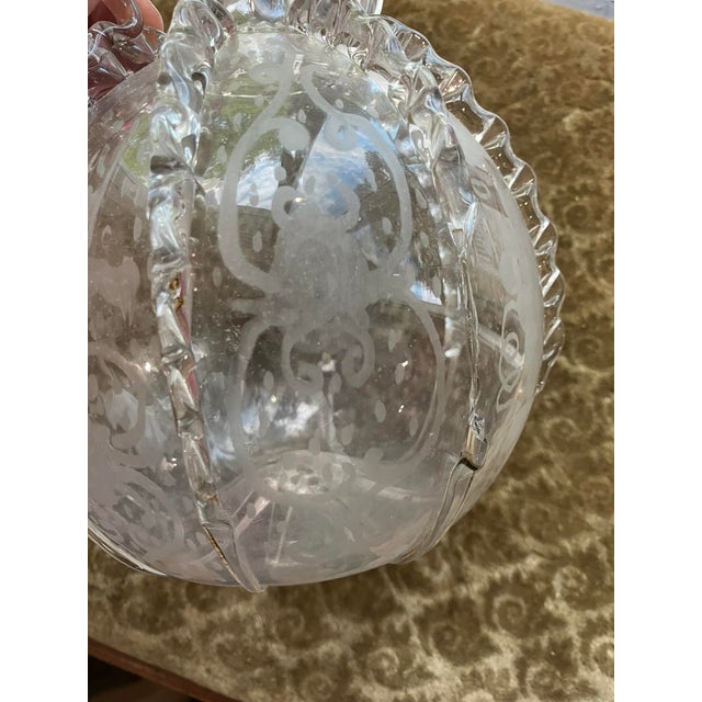 Antique 19th Century Dutch Glass Decanter – Etched Grapes & Vines, Rippled Decor For Sale - Image 11 of 18