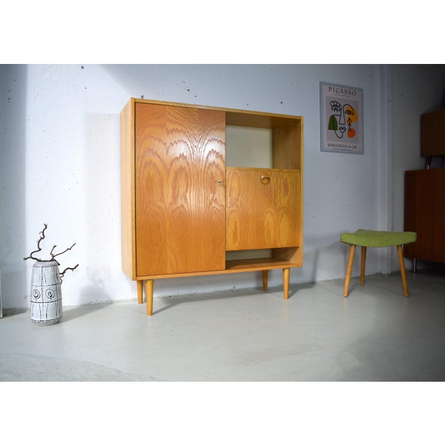 Wood Vintage Bar Cabinet in Ash Wood from Veb Deutsche Werkstätten Hellerau, 1974 For Sale - Image 7 of 9