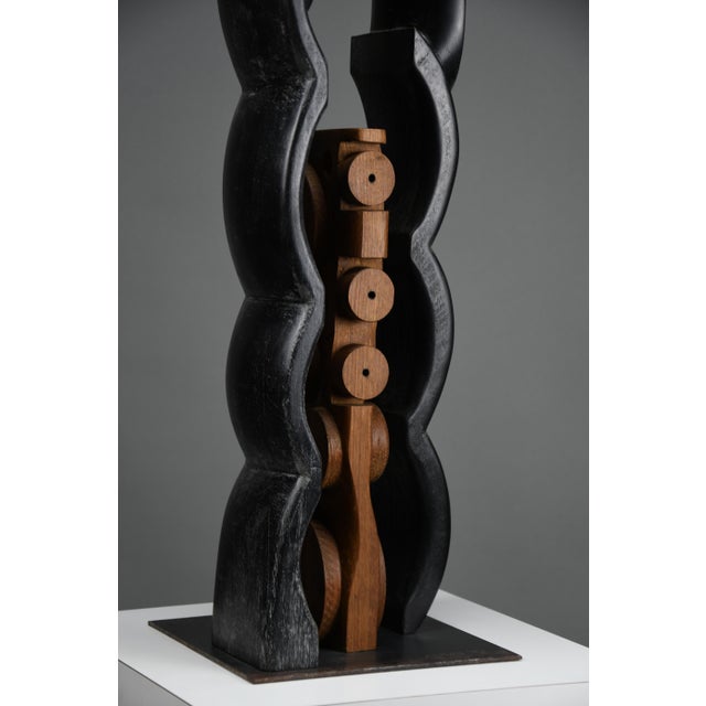 Alberto Cabiddu, Fratelli (Brothers) — Ebonized Wood Totemic Sculpture, 1998, Oak and Wood For Sale - Image 15 of 17