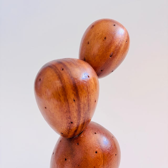 Wood Large Wood Cactus Toothpick Holder For Sale - Image 7 of 10