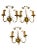 Italian Murano Glass Gold Gilded Sconces, Set of 3 For Sale