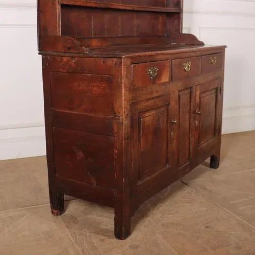 Wood Small Antique Oak Dresser For Sale - Image 7 of 10