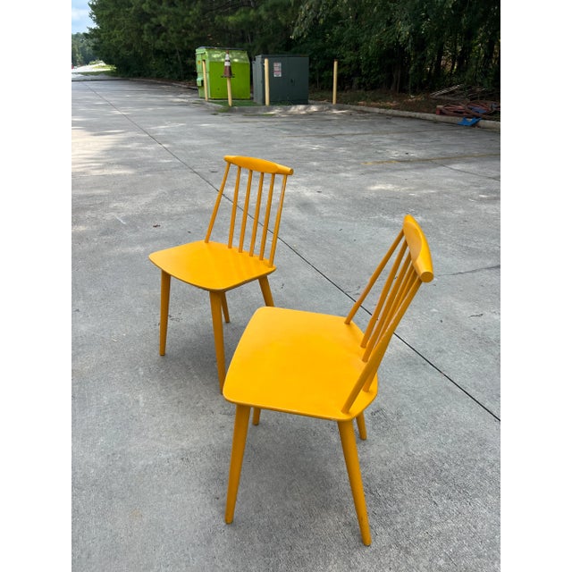 1970s 1970s Pair of Danish Yellow Mid Century Chairs- a Pair For Sale - Image 5 of 7