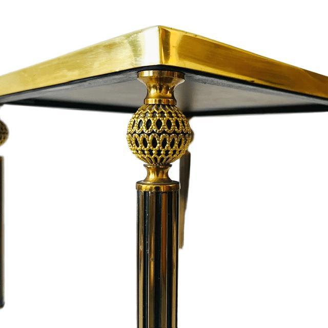 1960s Vintage Brass Side Table in Black Smoked Glass, 1960s For Sale - Image 5 of 9