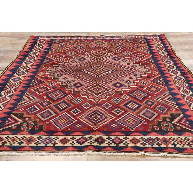 Red Vintage Persian Lori Rug - 05'06 X 08'02 For Sale - Image 8 of 9