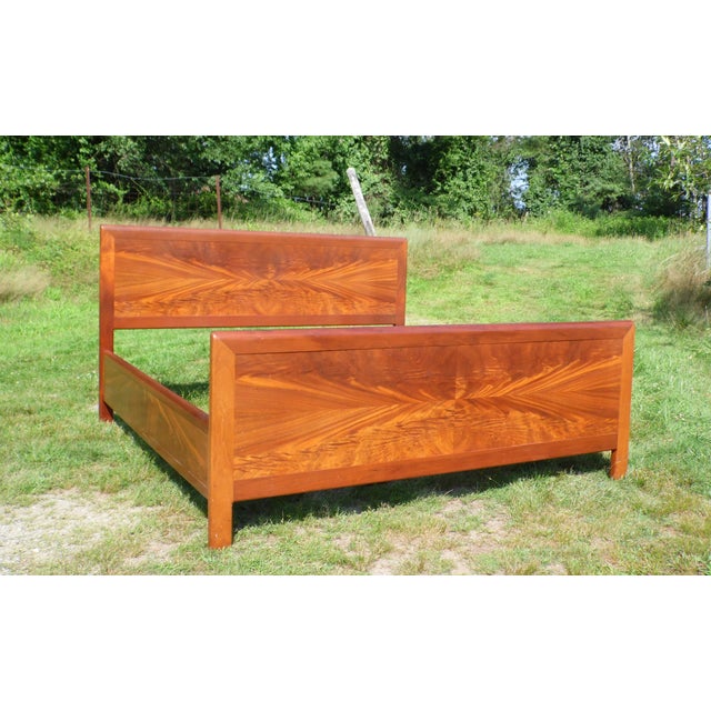 Vintage Mid Century Modern Solid Walnut King Size Bed ...