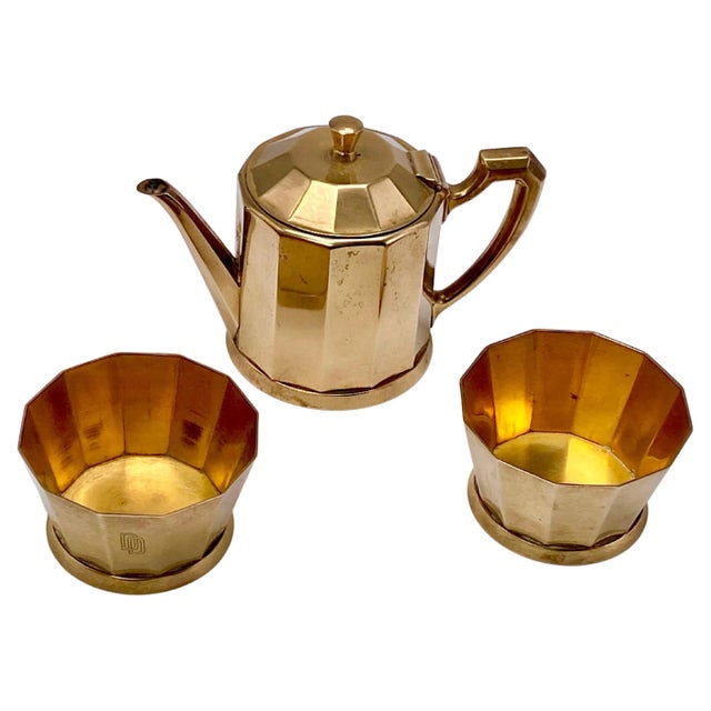 Art Deco France Oreum Coffee and Sugar Pot, 1940s, Set of 3 For Sale - Image 12 of 12