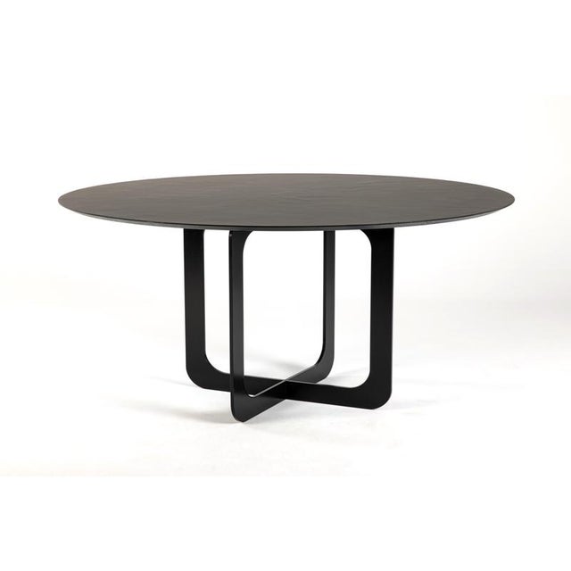 Stone Dark Brown Settanta 1600 Round Dining Table by Disain1971 Dimensions: D 160 x H 75 cm Materials: Dark brown steel...