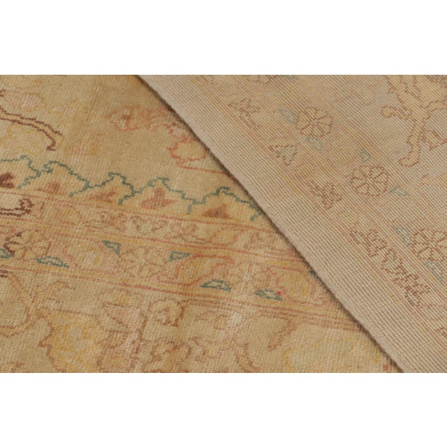 Beige Rug & Kilim’s Oushak-Inspired Oversized Rug in Beige & Gold Floral Pattern For Sale - Image 8 of 10