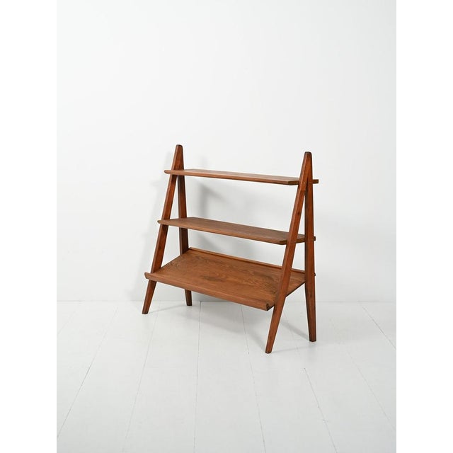 Small Vintage Bookcase with Magazine Rack, 1950s For Sale - Image 3 of 8