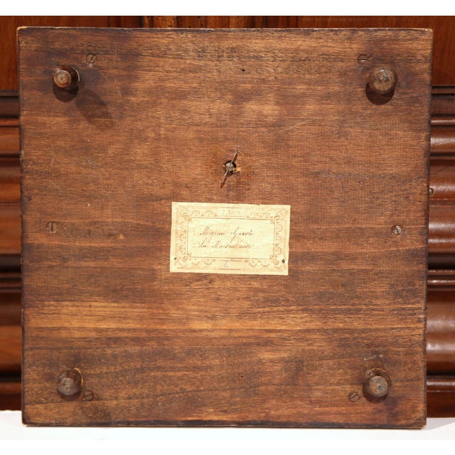 Late 19th Century 19th Century French Carved Oak Musical Hot Dish Trivet With Hand-Painted Tile For Sale - Image 5 of 6