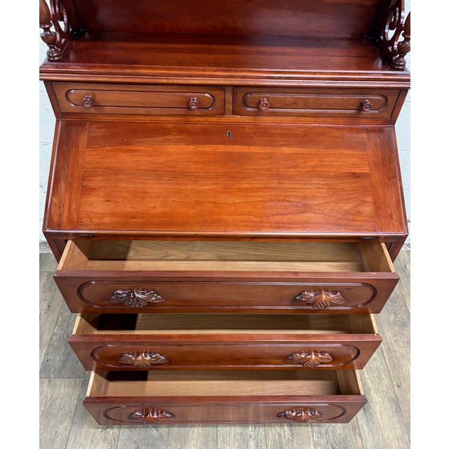 Vintage Davis Cabinet Co Lillian Russell Victorian Style Walnut Secretary Desk For Sale - Image 10 of 15