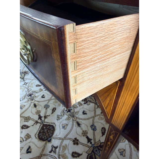 Councill Furniture Councill Craftsmen Mahogany Inlaid Sideboard Buffet With Serpentine Front For Sale - Image 4 of 12