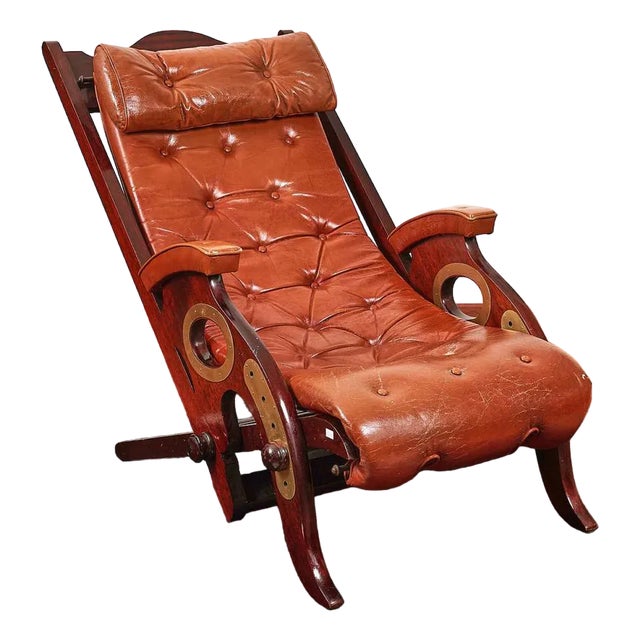 Art Deco Lounge Chair in Leather and Mahogany For Sale