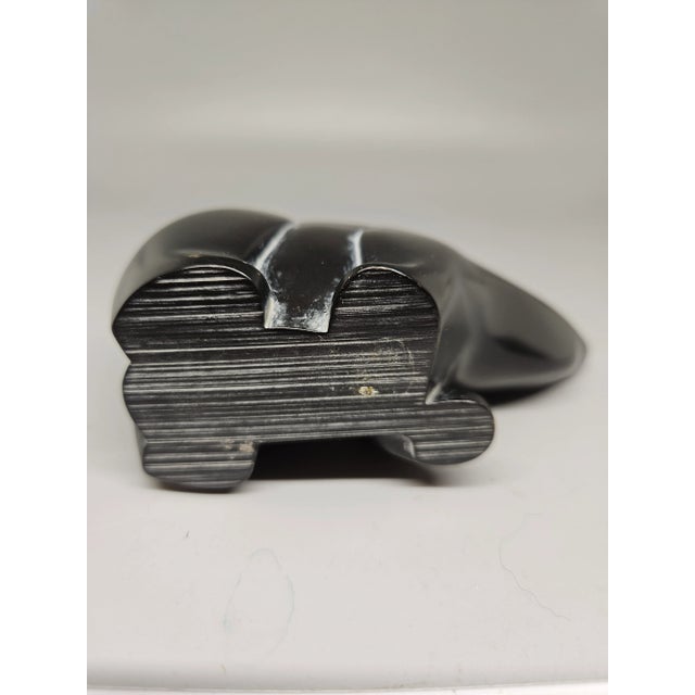 1990s Vintage Boma Carved Black Polar Bear Sculpture Figurine For Sale - Image 5 of 5