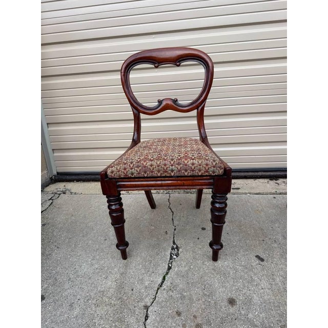Antique Victorian Style Balloon-Back Dining Chairs- Set of 6 For Sale - Image 9 of 12
