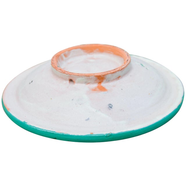 Mid 20th Century Colorful Moroccan Ceramic Plate For Sale In New York - Image 6 of 7