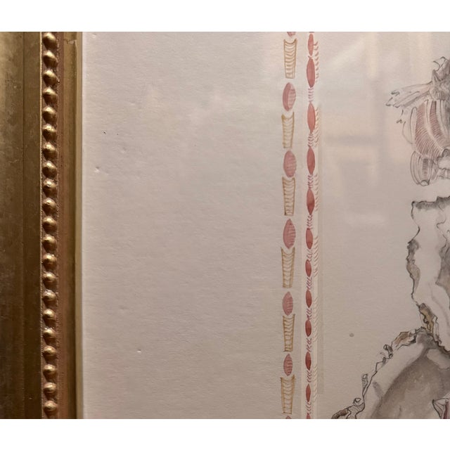 "Crustations De La Mer" Contemporary Watercolor Painting, Framed For Sale In Providence - Image 6 of 6