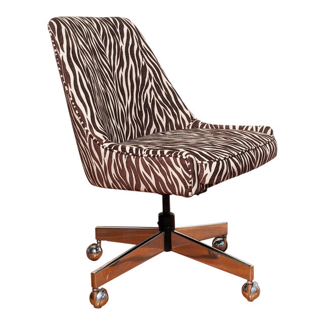 Animal print upholstered desk chair chairish