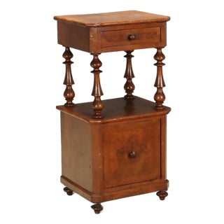 Antique Italian Louis Philippe Walnut Nightstand, 1800s For Sale