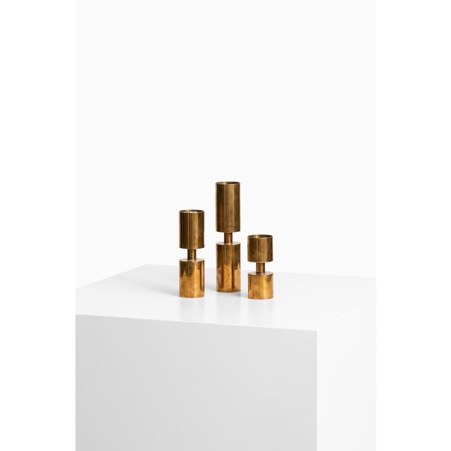 Mid-Century Modern Vintage Candleholders by Thelma Zoéga, Set of 3 For Sale - Image 3 of 4