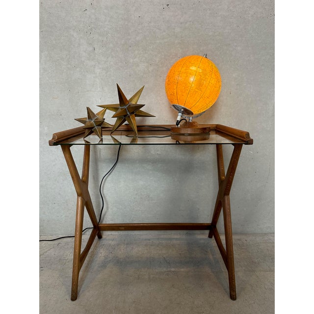 Vintage Illuminated Glass Globe, 1980 For Sale - Image 3 of 13
